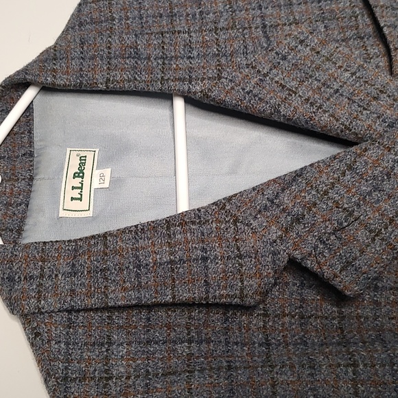 LL Bean Tweed Blazer 12P grey wool blend USA - Picture 5 of 8